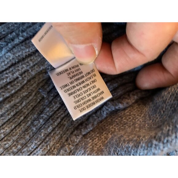 Cozy Croft & Barrow Size 1X Knit Sweater with Button Collar Cable Pattern Blue - Picture 5 of 12